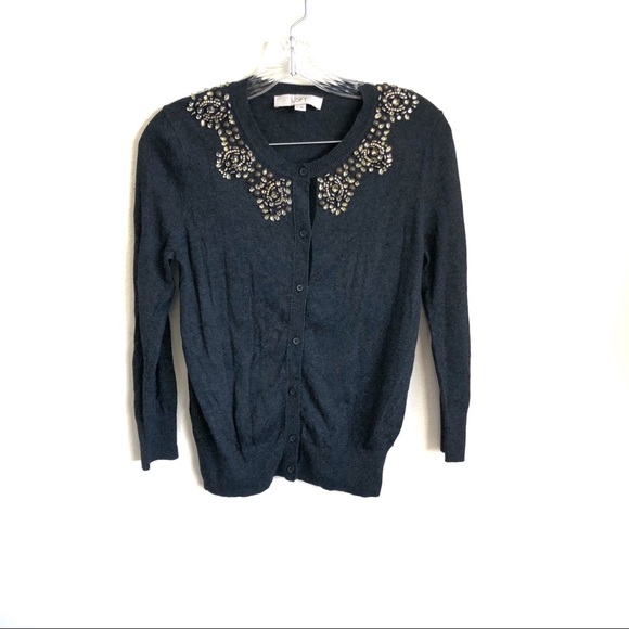 LOFT Sweaters - 3 for $25 LOFT Knit Jeweled Cardigan